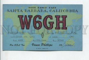 462874 USSR USA California Santa Barbara radio QSL card