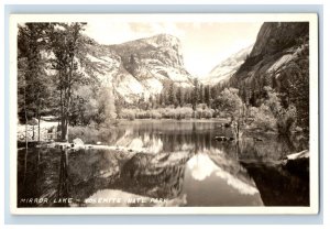 Vintage RPPC Mirror Lake Yosemite Mountains Real Photo CA. Postcard F112E