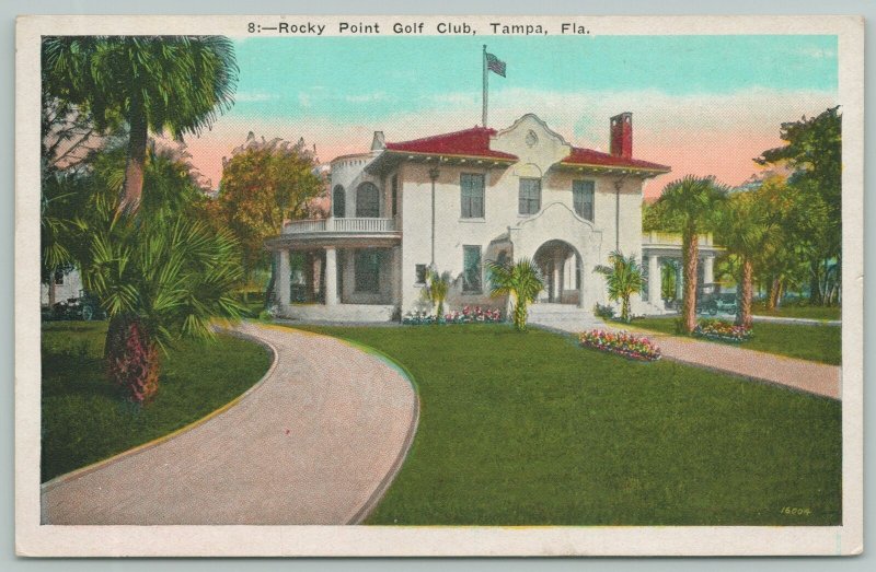 Tampa Florida~Rocky Point Golf Club House~19 Hole Course~1920s Postcard 