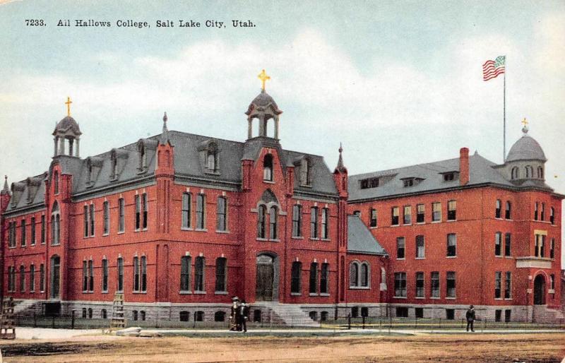 SALT LAKE CITY, UT Utah     ALL HALLOWS COLLEGE      c1910's Postcard