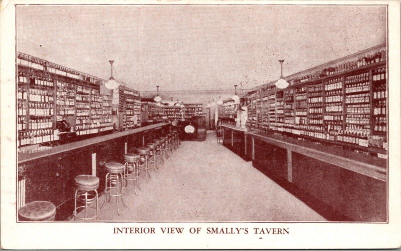 Postcard Interior of Sally's Liquor Wines Cordials Store in Milwaukee, Wisconsin