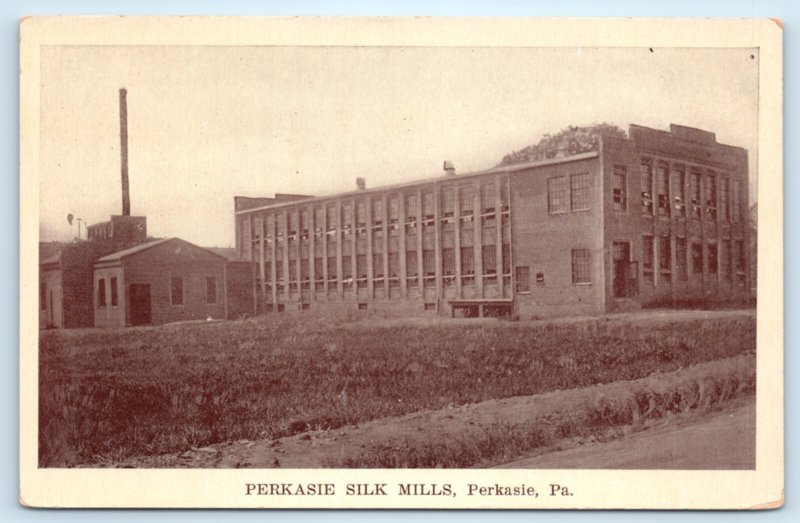 Perkasie PA Silk Mill Postcard Pennsylvania