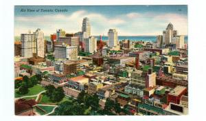 Panorama Toronto Ontario Canada 1940s linen postcard