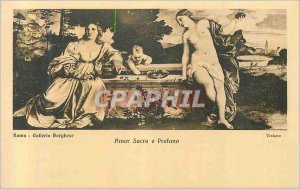 Old Postcard Galleria Borghese Roma Amor Sacro e Tiziano Profano