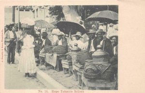 ROPE TOBACO SELLERS KINGSTON JAMAICA POSTCARD (c. 1905)