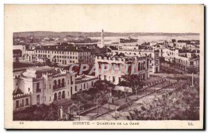 Old Postcard Tunisia Bizerte Station Neighborhood