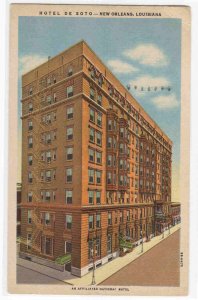 Hotel De Soto New Orleans Louisiana linen postcard