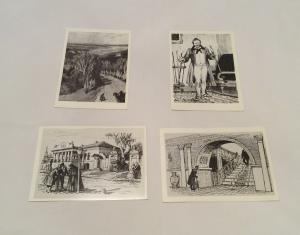 DEAD SOUL Vintage Ful set 16 Russian postcards 1978 by Laptev to Gogol's poem 