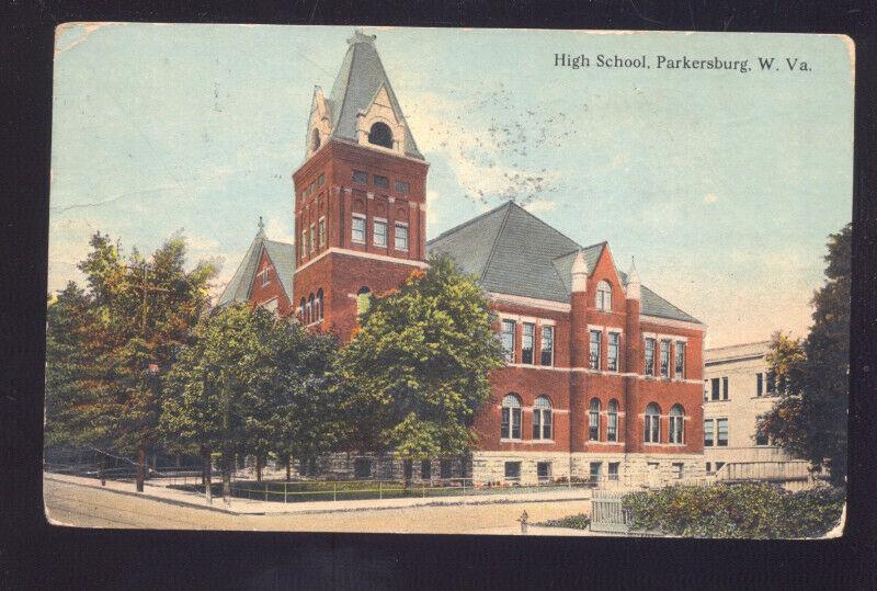 PARKERSBURG WEST VIRGINIA HIGH SCHOOL BUILDING VINTAGE POSTCARD CAIRO W.VA