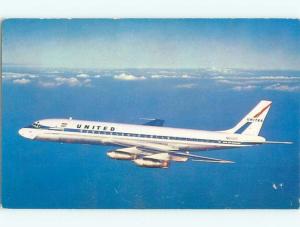Pre-1980 Postcard Ad UNITED AIRLINES DC-8 MAINLINER AIRPLANE AC6243