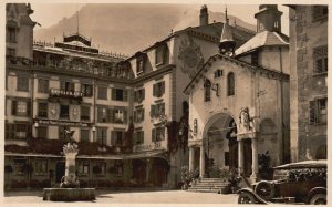 Vintage Postcard Restaurant Grand Hotel des Trois Couronnes Switzerland RPPC