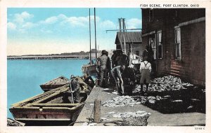 J71/ Port Clinton Ohio Postcard c1910 Fish Scene Harvest Boats  182