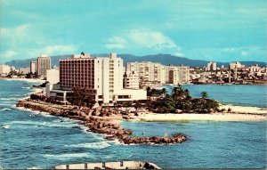 San Jeronimo Hilton Jean Puerto Rico PR Aerial View VTG Postcard UNP Unused 