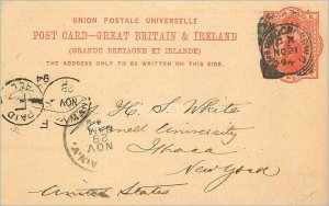 Entier Postal Stationery Postal Great Britain Great Britain 1894 London to Ne...
