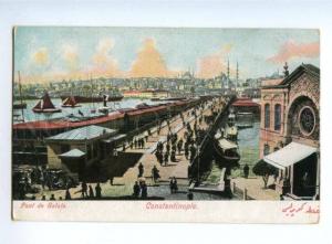 3151672 Turkey CONSTANTINOPLE Pont de Galata Bridge Vintage PC