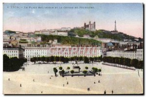 Old Postcard Lyon Place Bellecour And Coteau De Fourviere