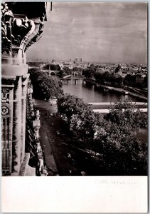 Panorama Sur La Cite Paris France Real Photo RPPC Postcard