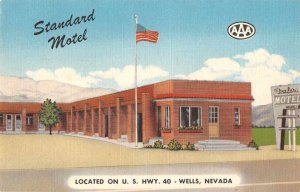 Wells Nevada Standard Motel Vintage Postcard JI657275