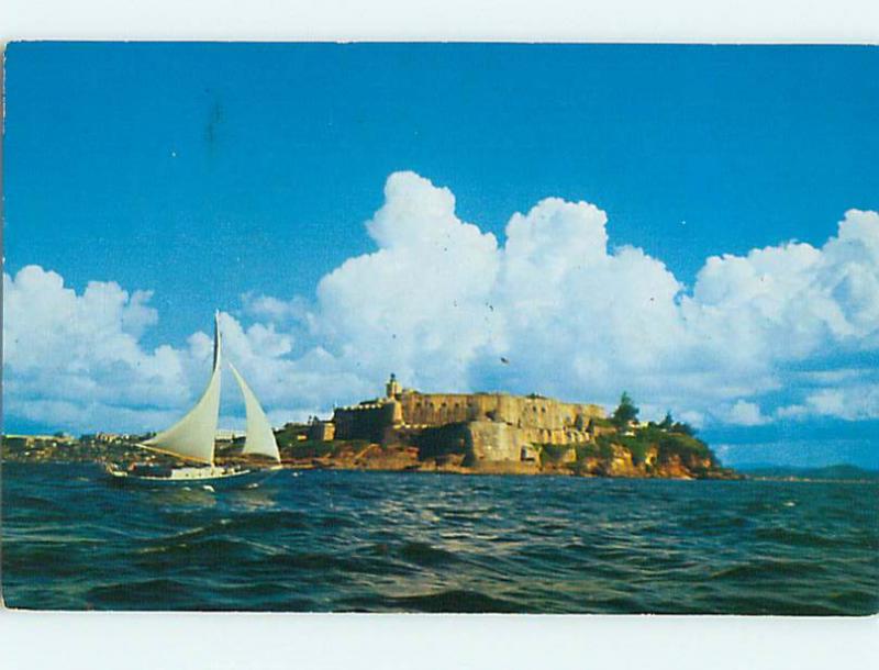 Pre-1980 SAIL BOAT & MORRO CASTLE San Juan Puerto Rico PR Q0941