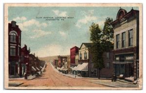 Early 1900s Clay Avenue looking West, Jeannette, PA Postcard