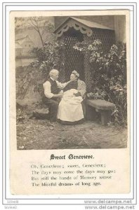 Lyrics to song, Sweet Genevieve, Old man kneels in front of old woman, PU-1907