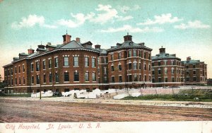 Vintage Postcard 1910's View of City Hospital Buildings St. Louis Missouri MO