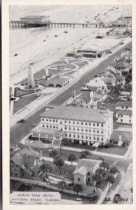 Florida Daytona Aerial View Ocean Park Hotel Boardwalk and Pier