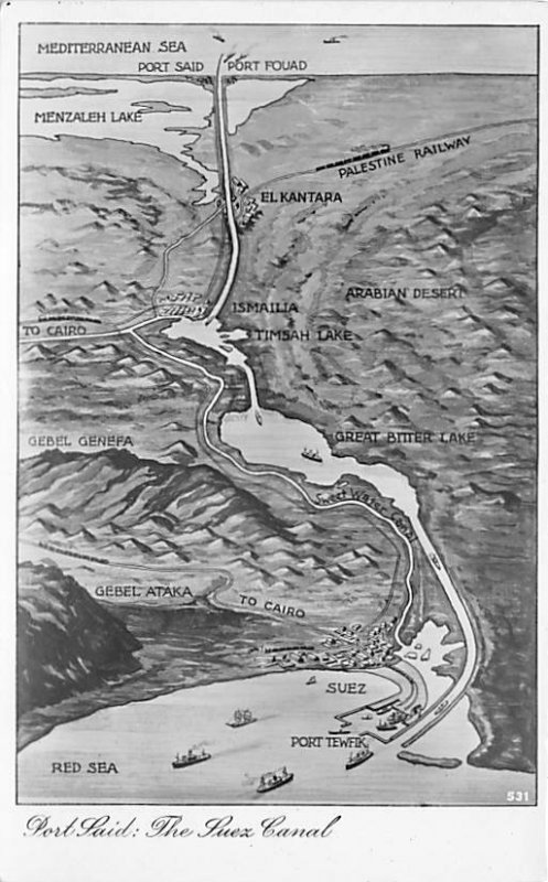 Port Said The Suez Canal Unused trimmed