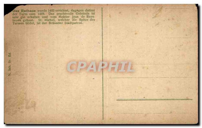 Old Postcard Brussels City Hall