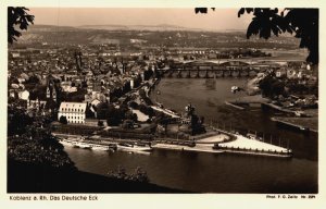 Germany Koblenz am Rhein Das Deutsche Eck Vintage RPPC C229