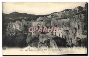 Old Postcard Les Baux the town hall and the street door Eygieres