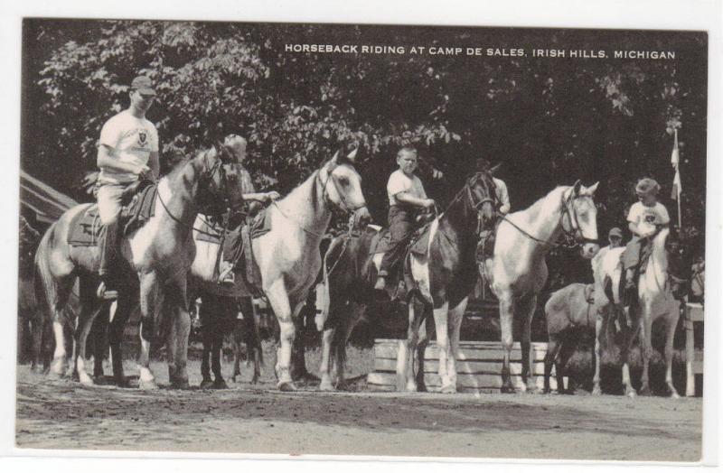 Horse Riding Camp De Sales Irish Hills Michigan postcard