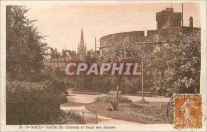 Postcard Old St Malo Jardin du Chateau and Tour des Dames