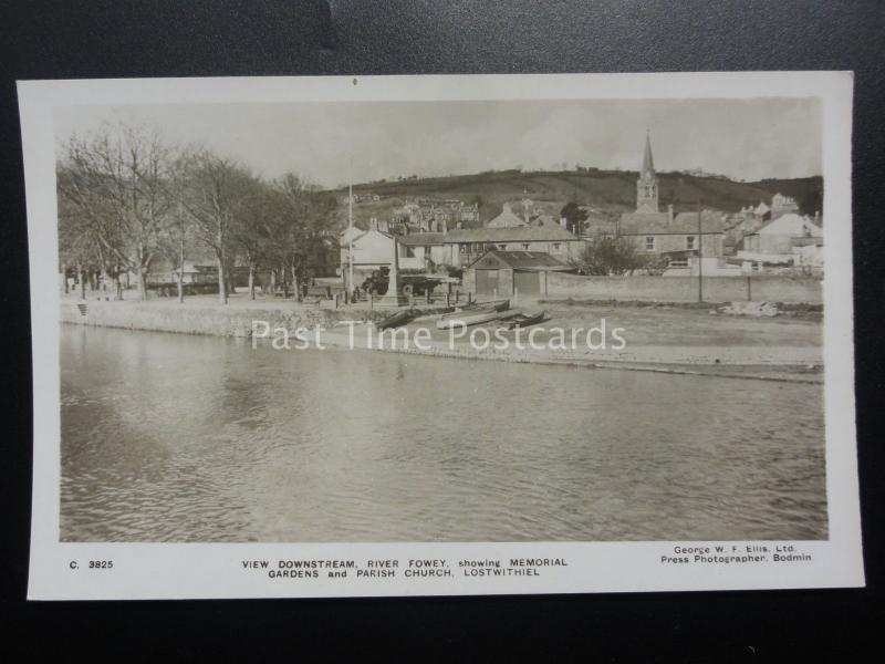 Cornwall LOSTWITHIEL River Fowey & Memorial Old RP PC by George Ellis C3825