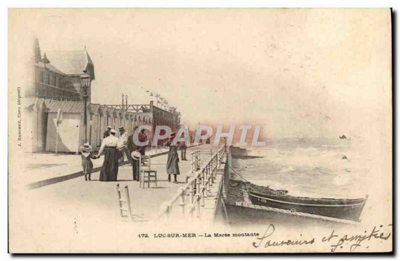 Old Postcard Luc On the rising tide sea