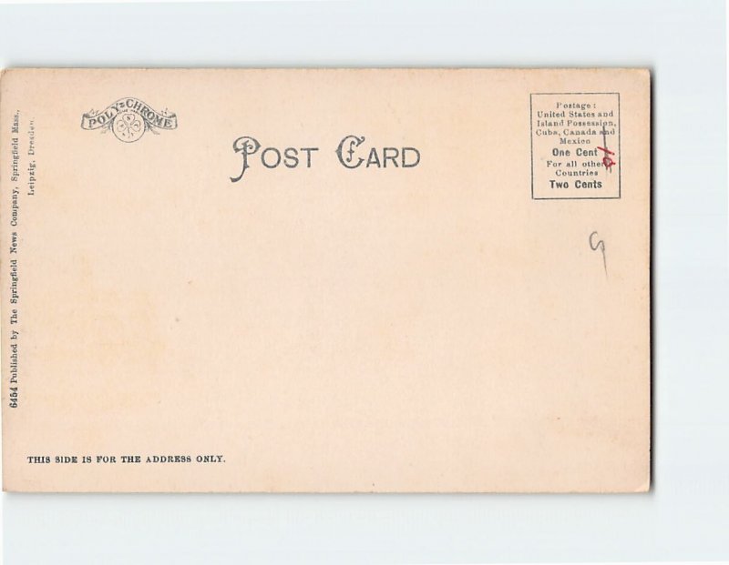 Postcard U.S. Arsenal, showing Gun, Springfield, Massachusetts