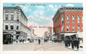 IN, Muncie, Indiana, Main Street, Looking East From Walnut, Kropp No 323-N