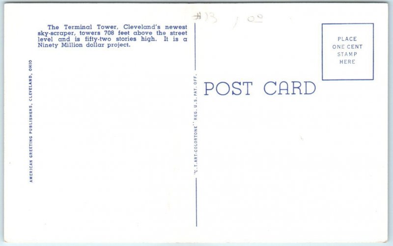 Postcard - Public Square Showing Terminal Group - Cleveland, Ohio