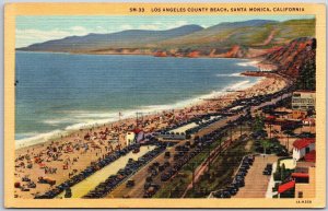 1948 Los Angeles County Beach Santa Monica California CA Beach Posted Postcard