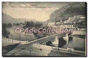 Old Postcard Grenoble Pont De La Porte De France I'Isere