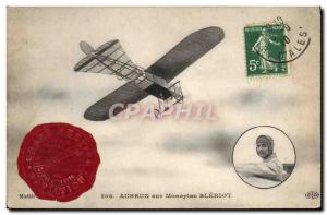 Old Postcard Jet Aviation Bleriot monoplane on Aubrun