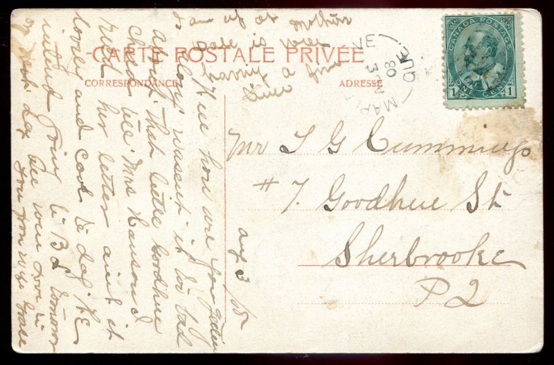 dc188 - QUEBEC CITY Postcard 1908 Chateau Frontenac by Pruneau & Kirouac