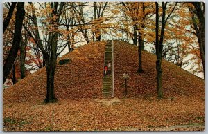 Marietta Ohio 1960s Postcard The Conus Prehistoric Mound Cemetery