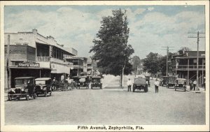 Zephyrhills Florida FL Fifth Ave Street Scene Postcard c1920