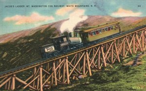 Vintage Postcard 1939 Jacob's Ladder Mt. Washington Cog Railway White Mountains