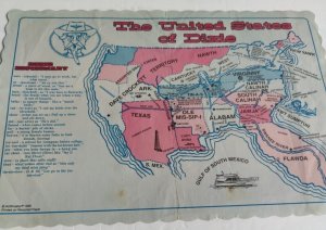 The United States of DIXIE Map & Dictionary Placemat 1996