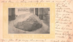 Vintage Postcard 1921 Plymouth Rock Historical Landmark Attraction Massachusetts