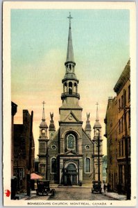 Bonsecours Church Montreal Canada Street View Religious Building Postcard