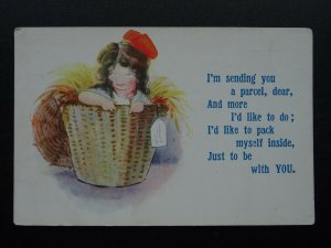 Postal Theme SENDING YOU A PARCEL WITH MYSELF INSIDE c1907 Postcard by Regent