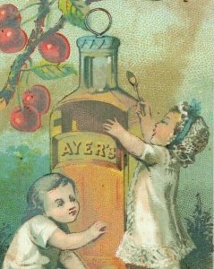 1880s Ayer's Cherry Pectoral Quack Medicine Garland, ME Children Big Bottle P230